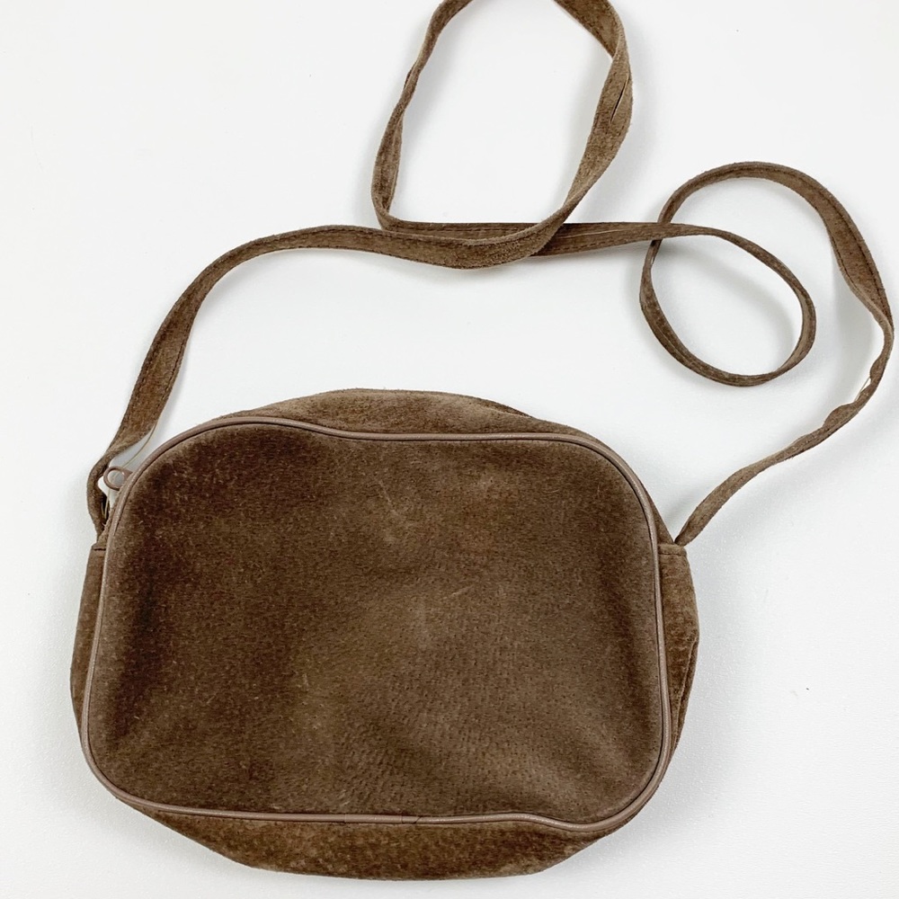 Carla Marchi Brown Suede Small Crossbody Bag